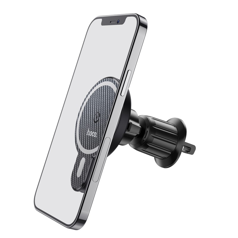 Автотримач для телефона з БЗП HOCO CA85 Ultra-fast magnetic wireless charging car holder Black — фото 4