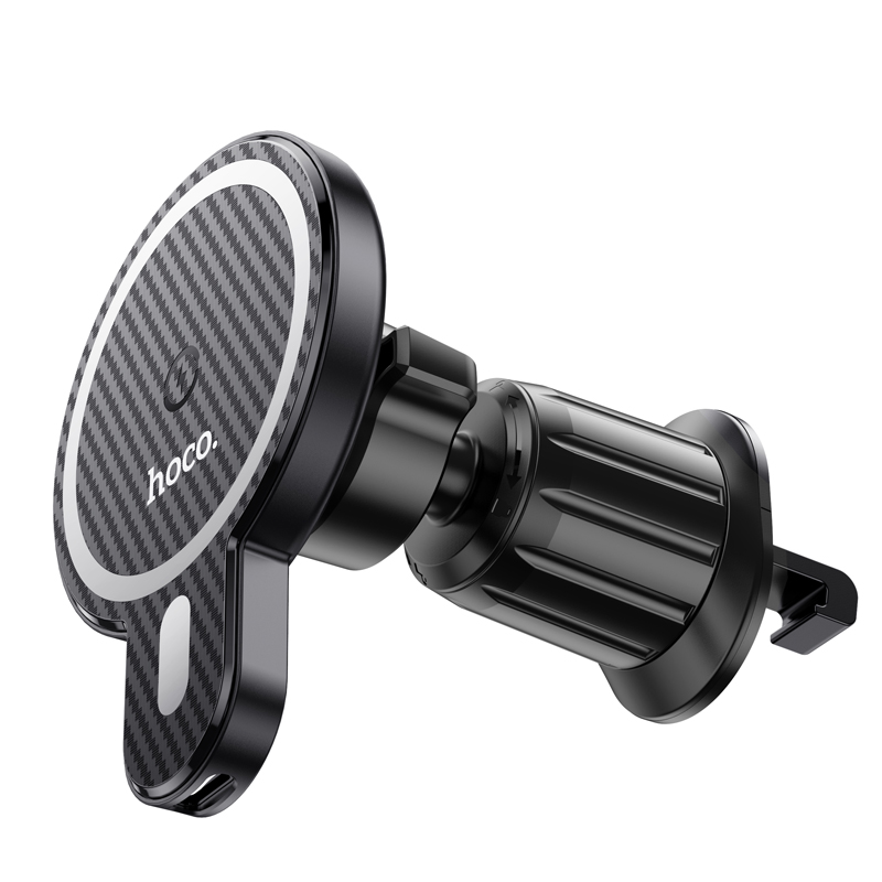 Автотримач для телефона з БЗП HOCO CA85 Ultra-fast magnetic wireless charging car holder Black — фото 6
