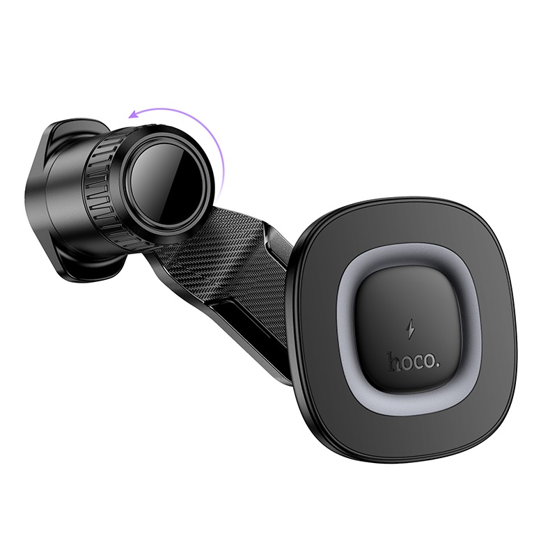 Автотримач для телефона з БЗП HOCO HW30 Crown magnetic wireless charging car holder (air outlet) Black Metal Gray — фото 4