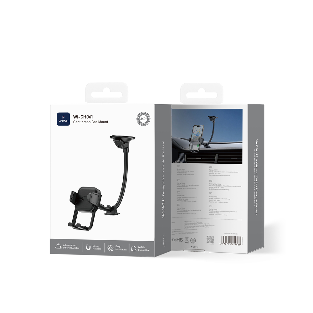 Автотримач для телефону WIWU Gentleman Car Mount Wi-CH061 Black — фото 3