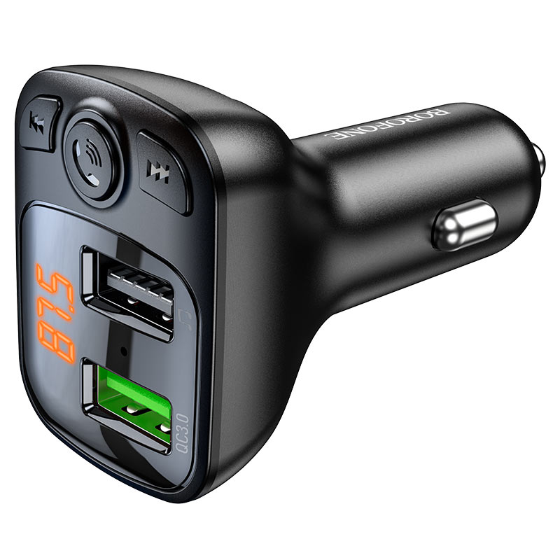 АЗП з FM-модулятором BOROFONE BC41 Eminency QC3.0 Car BT FM transmitter 18W Black 8525500090 — фото 7