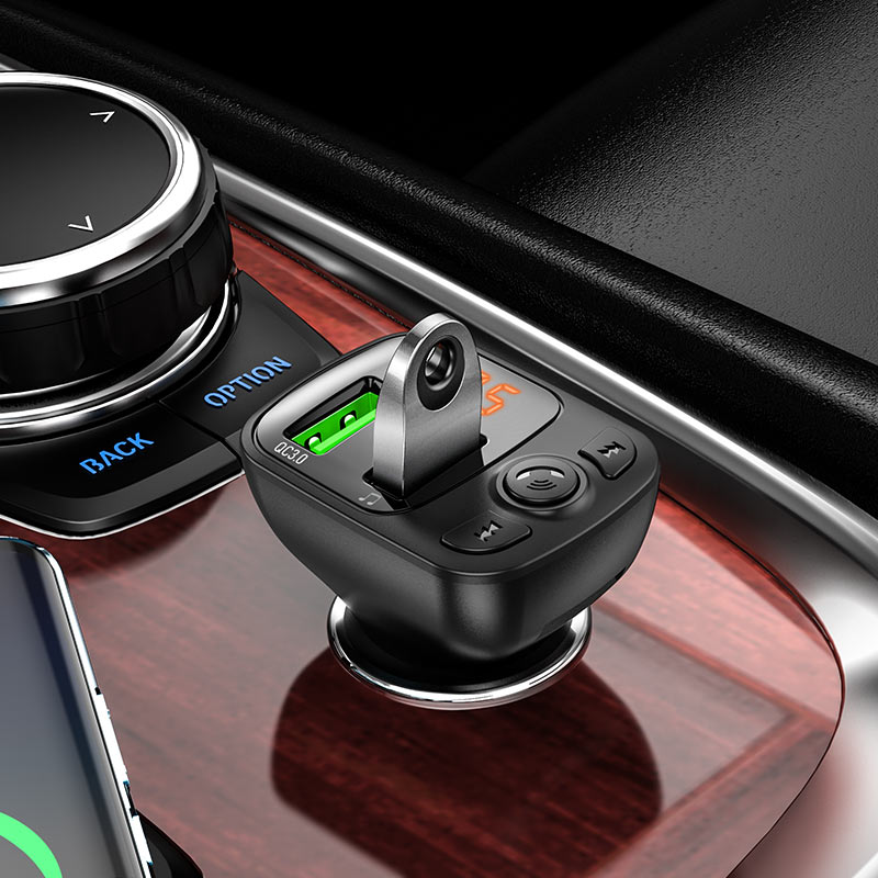 АЗП з FM-модулятором BOROFONE BC41 Eminency QC3.0 Car BT FM transmitter 18W Black 8525500090 — фото 8