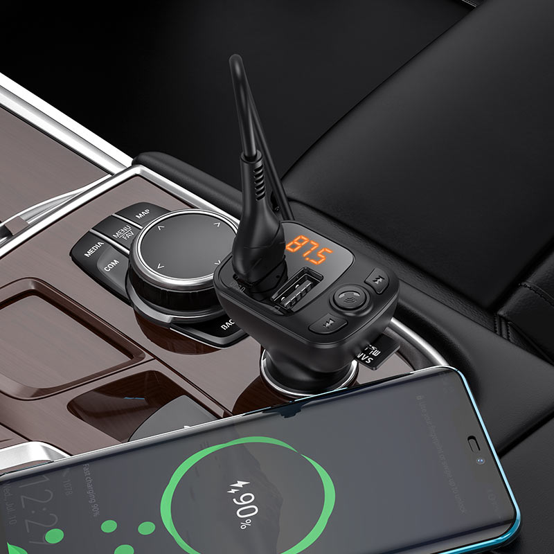 АЗП з FM-модулятором BOROFONE BC41 Eminency QC3.0 Car BT FM transmitter 18W Black 8525500090 — фото 9