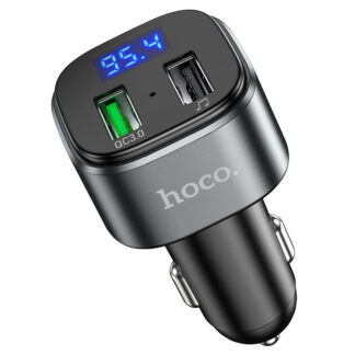 АЗП з FM-модулятором Hoco E67 Fighter QC3.0 18W car BT FM transmitter Black