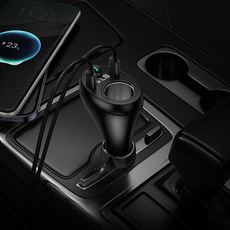 АЗП з FM-модулятором HOCO E88 Star 35W(2C) cigarette lighter car BT FM transmitter Black — фото 9