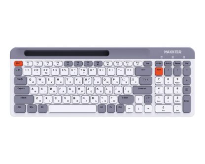 Бездротова клавіатура, ножичний механізм, сіра з білим Maxxter