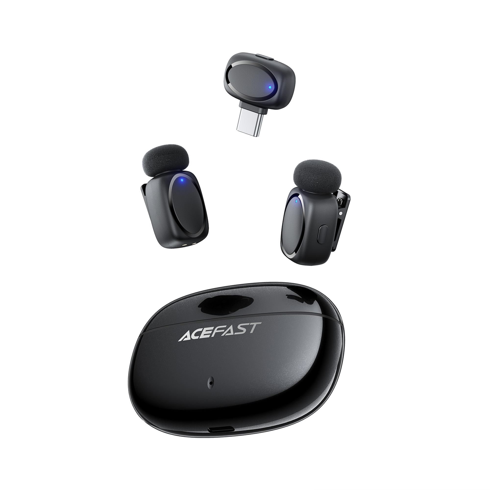 Бездротова мікрофонна система ACEFAST R2 dual-mic (Type-C) Black — фото 7