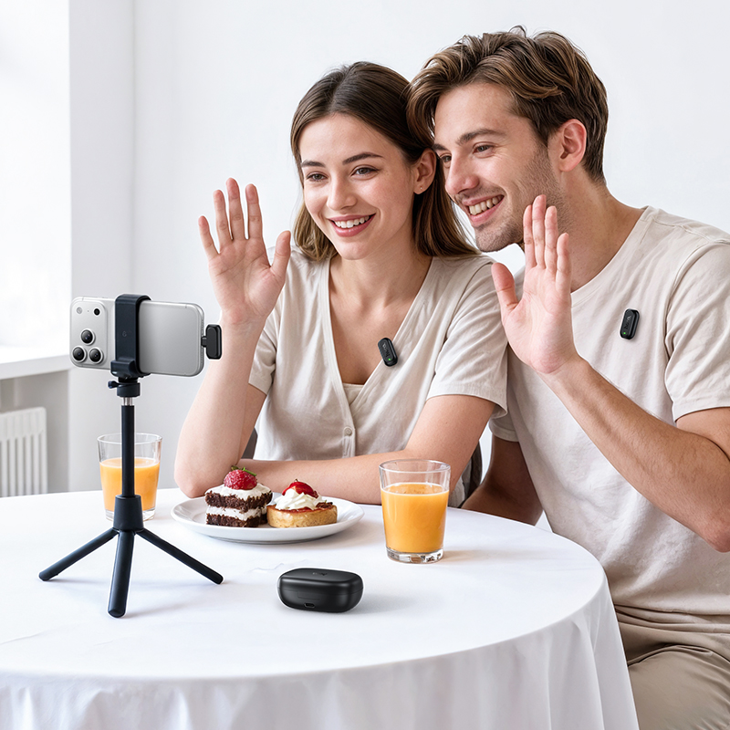 Бездротова мікрофонна система HOCO L26 Type-C Smart AI noise reduction wireless microphone Black — фото 10