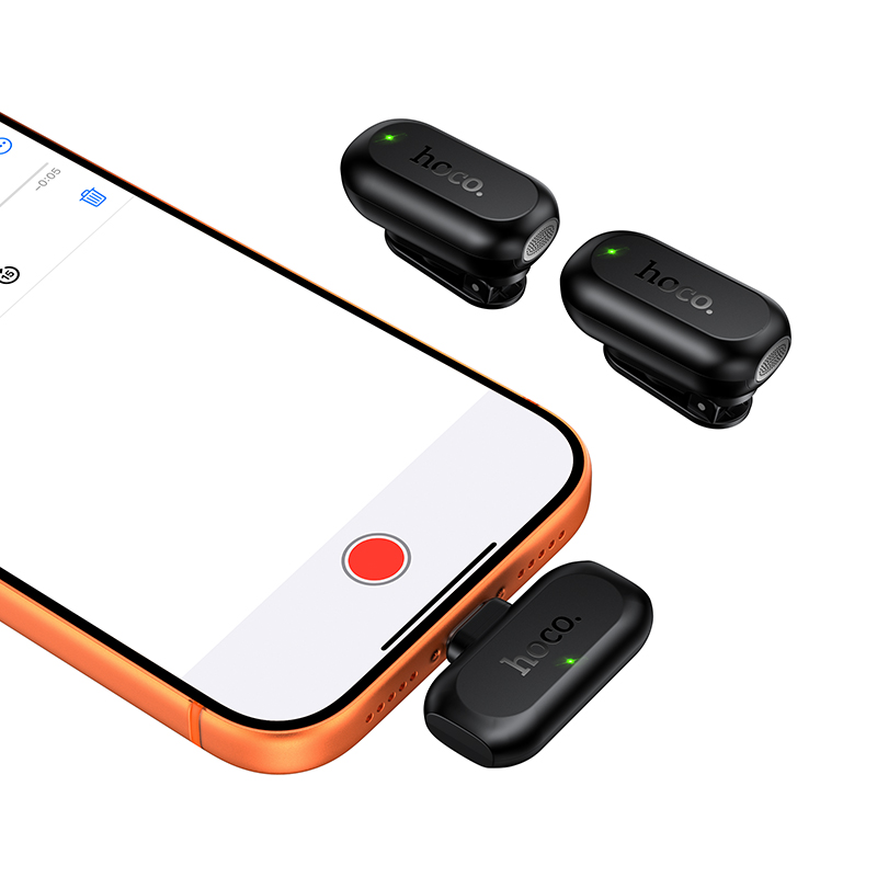 Бездротова мікрофонна система HOCO L26 Type-C Smart AI noise reduction wireless microphone Black — фото 5
