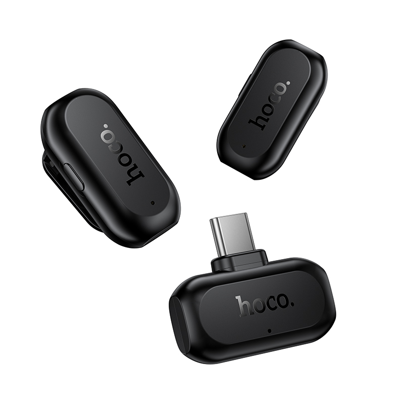 Бездротова мікрофонна система HOCO L26 Type-C Smart AI noise reduction wireless microphone Black — фото 6