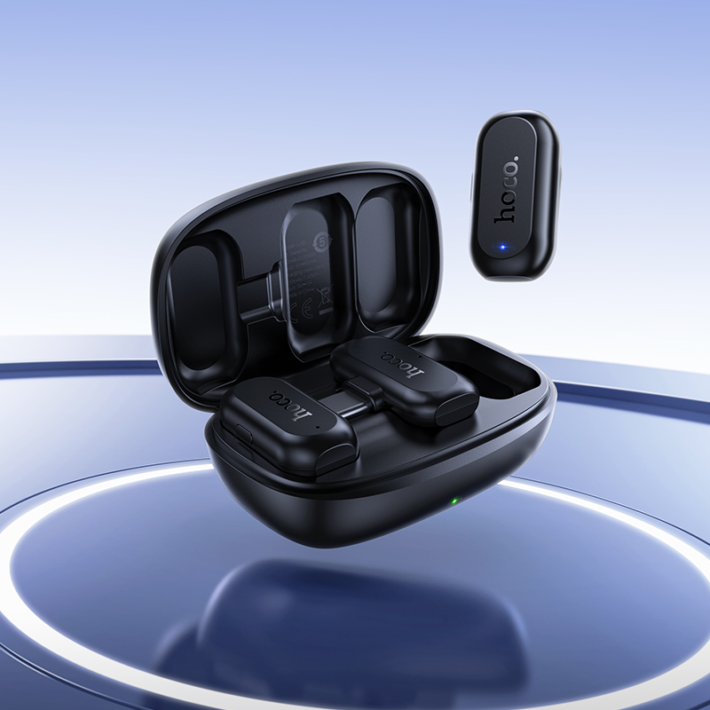Бездротова мікрофонна система HOCO L26 Type-C Smart AI noise reduction wireless microphone Black — фото 9