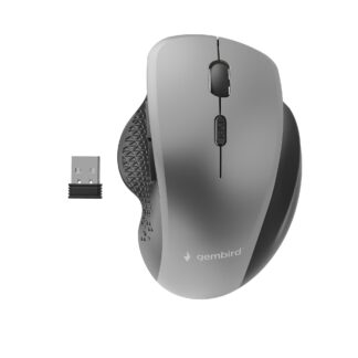 Бездротова оптична миша, USB, 1600 dpi, 6 кнопок, чорно-сірий Gembird