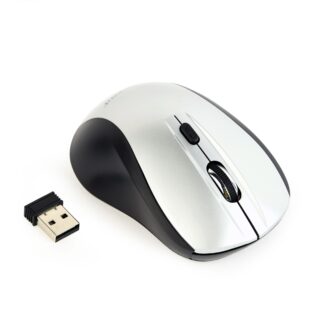 Бездротова оптична миша, USB, 1600 dpi, б i ло-чорна Gembird