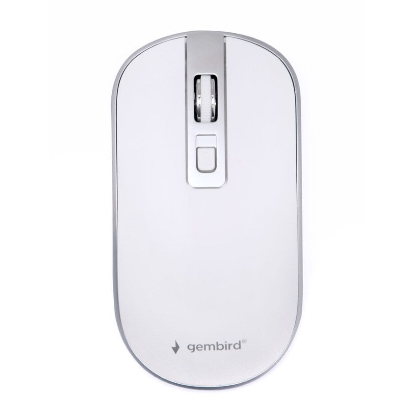 Бездротова оптична миша, USB, 1600 dpi, біла з сірим Gembird