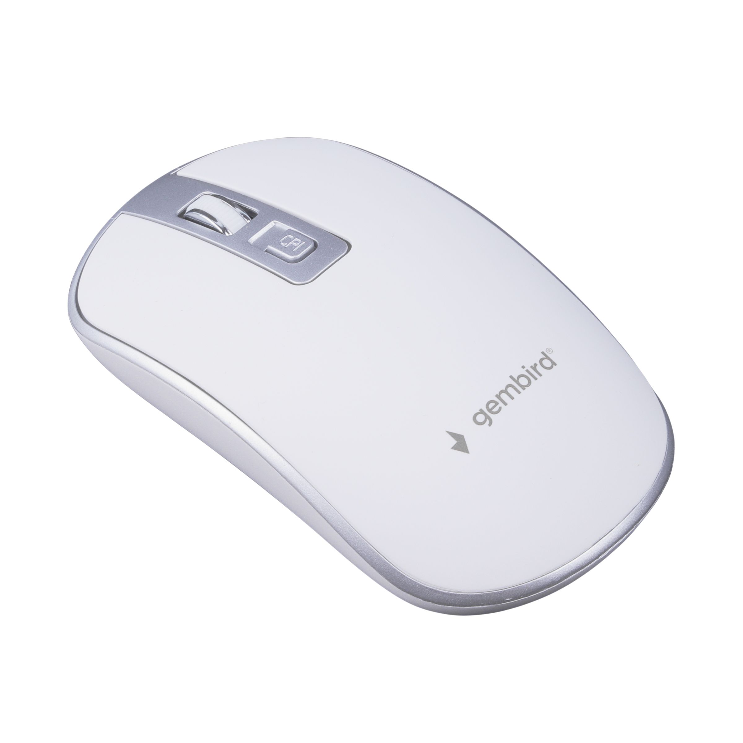 Бездротова оптична миша, USB, 1600 dpi, біла з сірим Gembird — фото 2