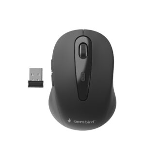 Бездротова оптична миша, USB, 1600 dpi, чорна Gembird Musw-6B-01