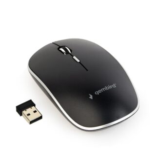 Бездротова оптична мишка, USB, 1600 dpi, безшумна, чорна Gembird