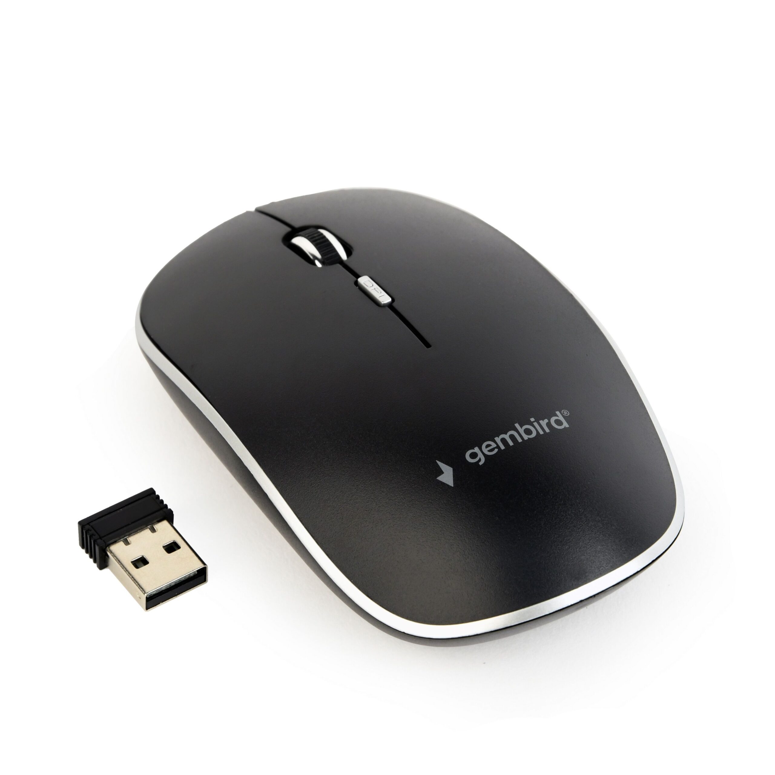 Бездротова оптична мишка, USB, 1600 dpi, безшумна, чорна Gembird