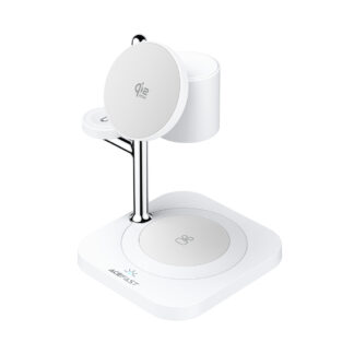 Бездротовий зарядний пристрій Acefast E39 desktop 4-in-1 wireless charging holder White