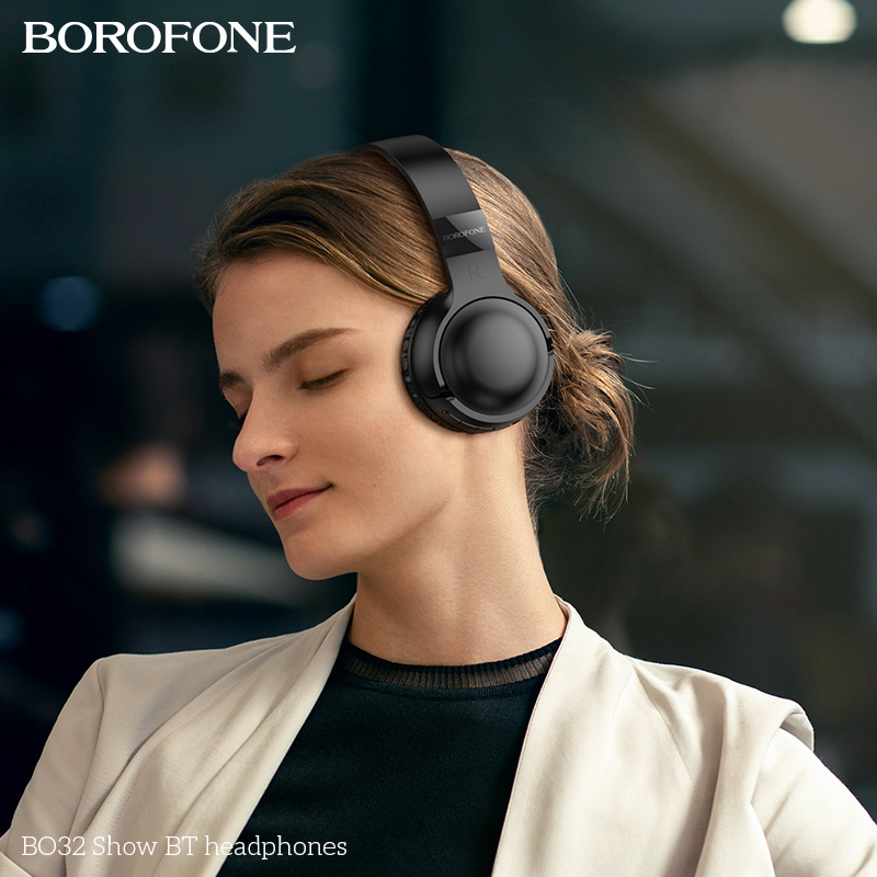 Бездротові накладні навушники BOROFONE BO32 Show BT headphones Black — фото 6