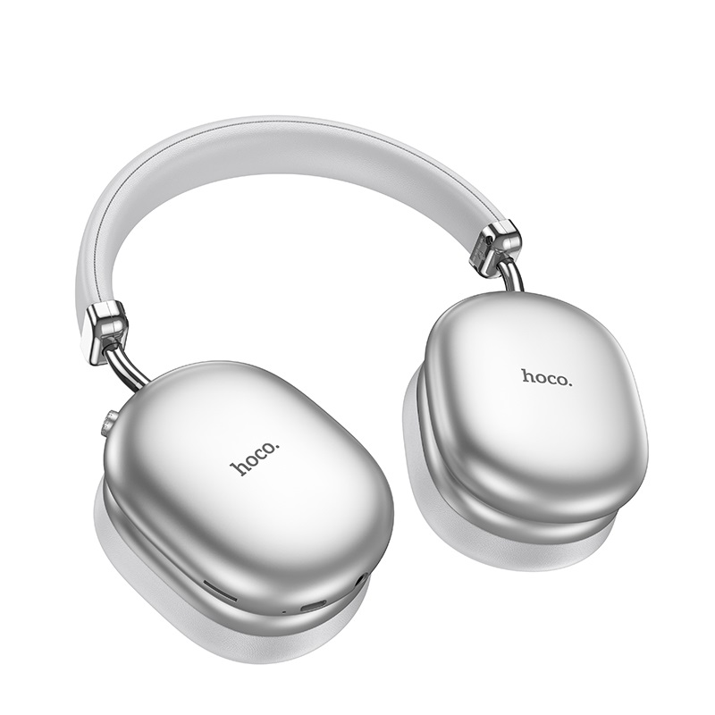 Бездротові накладні навушники HOCO W35 Max Auspicious ANC noise reduction BT headphones Silver — фото 4