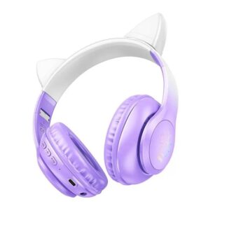 Беспроводные накладные наушники Hoco W42 Cat ears BT headphones Purple Grape