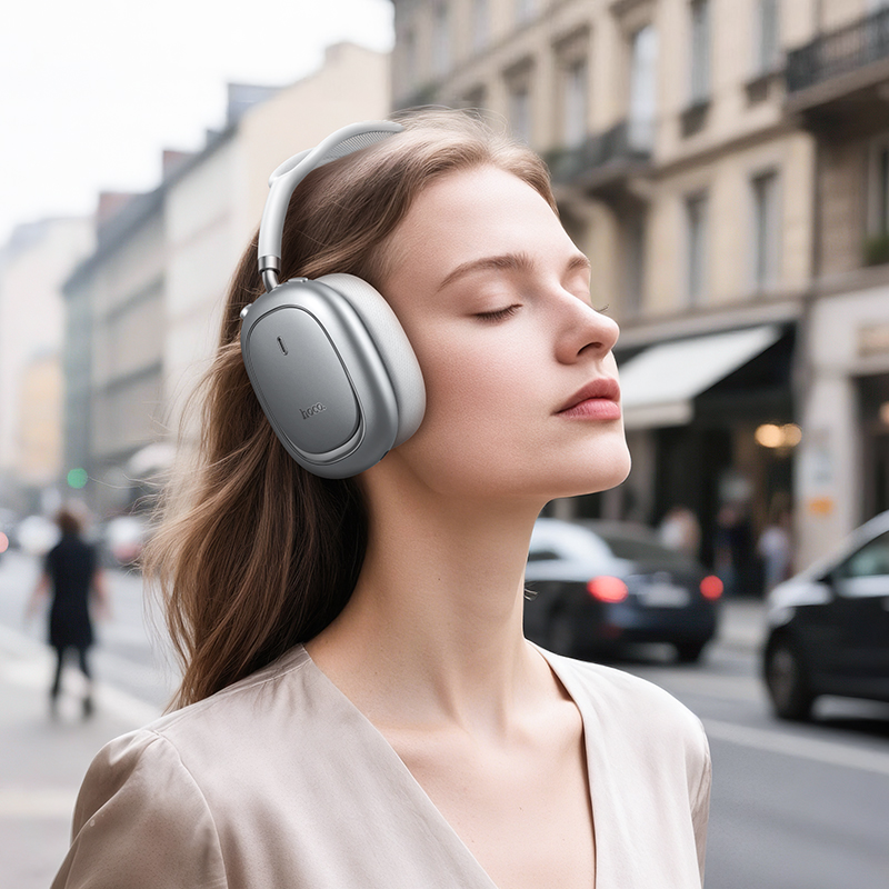 Бездротові накладні навушники HOCO W68 Calma ANC noise-canceling BT headphones(App) Silver — фото 5