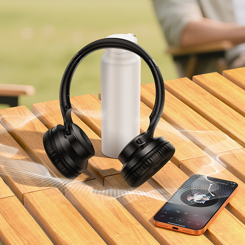 Бездротові накладні навушники HOCO W71 Cool sound BT headphones Black — фото 10