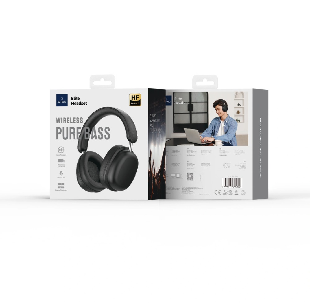Бездротові накладні навушники WIWU Elite Headset TD-05 Black — фото 3