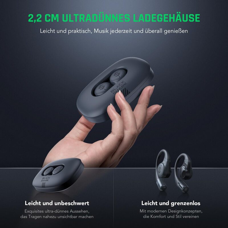 Бездротові навушники TWS Black Shark Open Bluetooth Earphones Black — фото 7