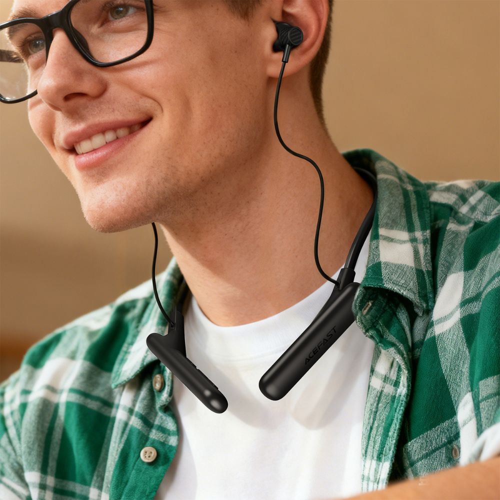 Бездротові спортивні навушники ACEFAST N8 neck hanging wireless earphones Black — фото 9