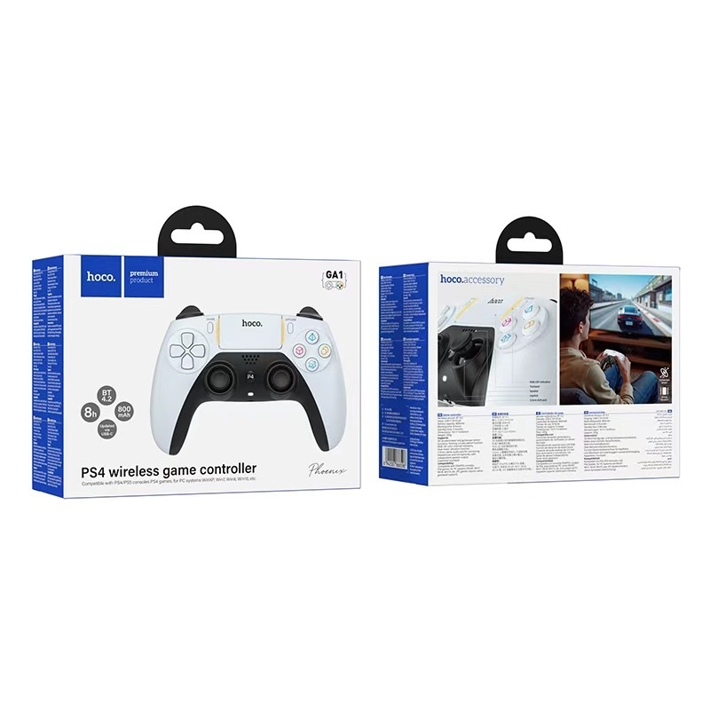Бездротовий геймпад HOCO GA1 Phoenix PS4 wireless game controller White — фото 3