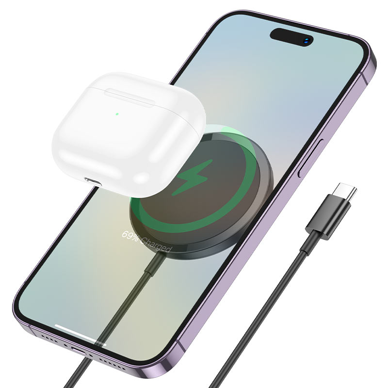 Бездротовий зарядний пристрій HOCO CW52 Enjoy magnetic wireless fast charging Black — фото 6
