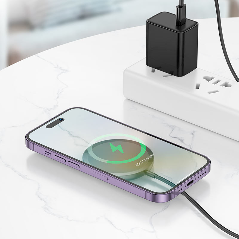 Бездротовий зарядний пристрій HOCO CW52 Enjoy magnetic wireless fast charging Black — фото 7