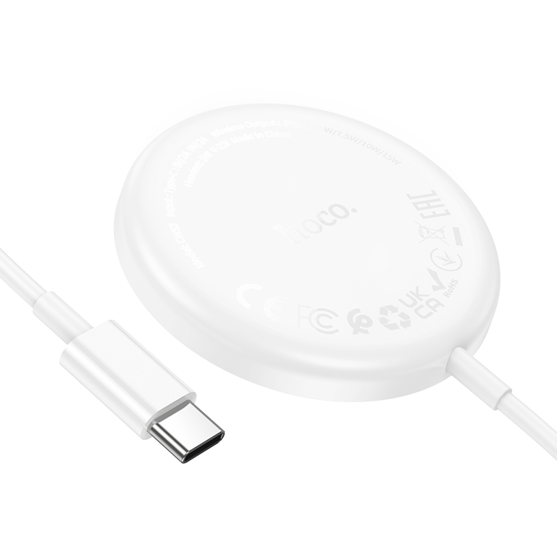 Бездротовий зарядний пристрій HOCO CW52 Enjoy magnetic wireless fast charging White — фото 4