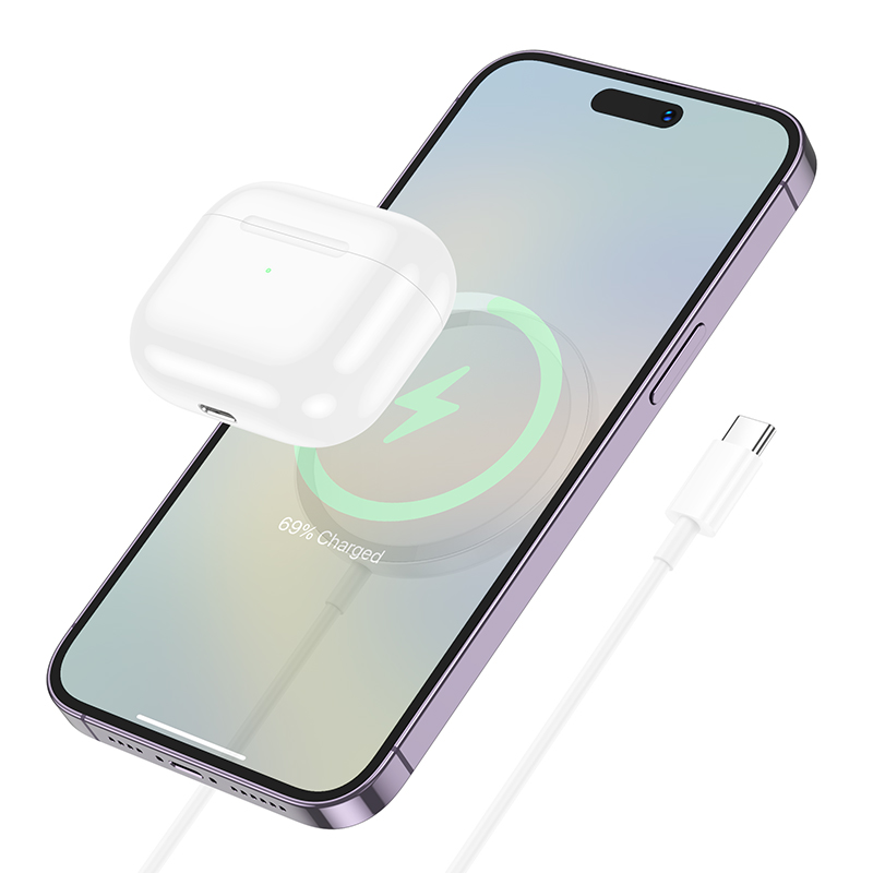 Бездротовий зарядний пристрій HOCO CW52 Enjoy magnetic wireless fast charging White — фото 5