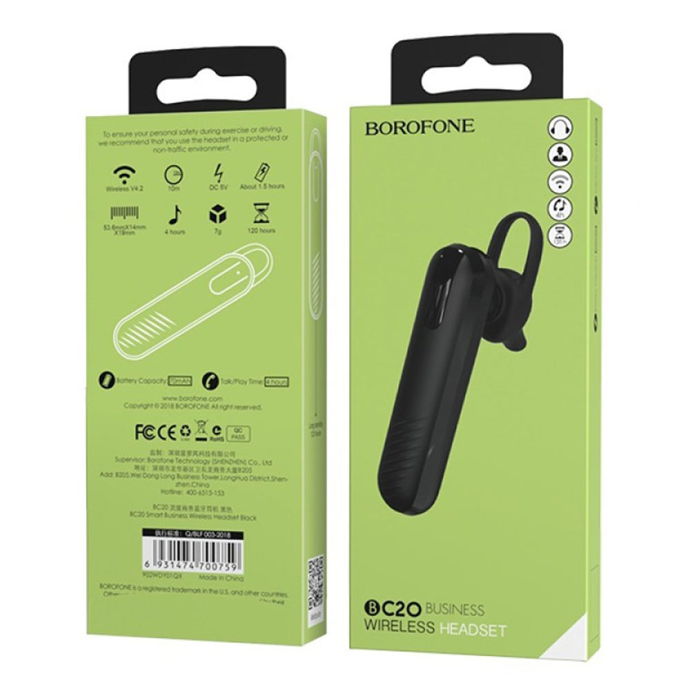 Bluetooth гарнітура Borofone BC20 для бізнесу — фото 3