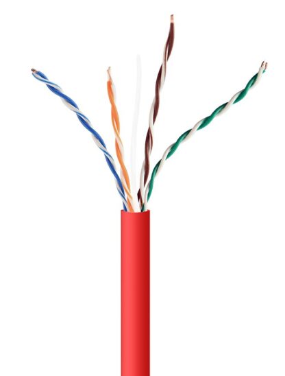 CAT5e, одножильна, алюміній під міддю (CCA), AWG24), неекранована