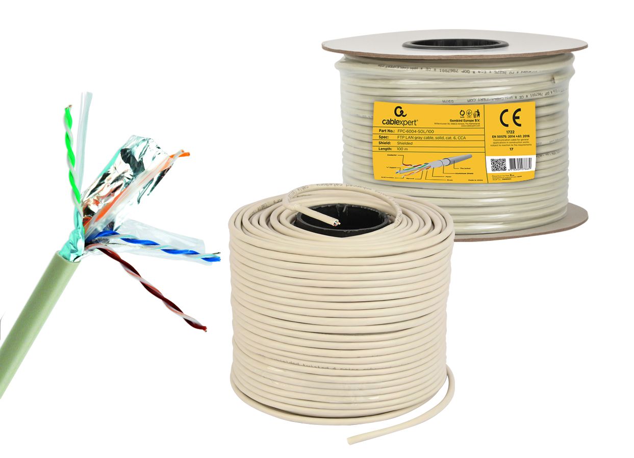 CAT6, одножильна, алюміній під міддю (CCA), AWG23), екранована — фото 2