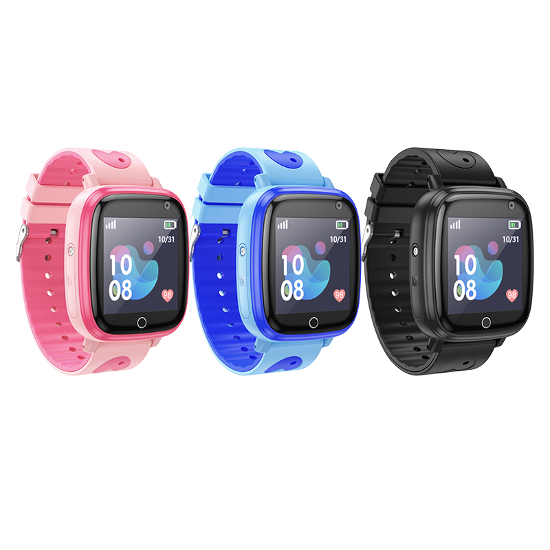 Дитячий cмарт-годинник Hoco Y100 36mm. SIM 2G. 400 mAh. IP65 Blue — фото 5