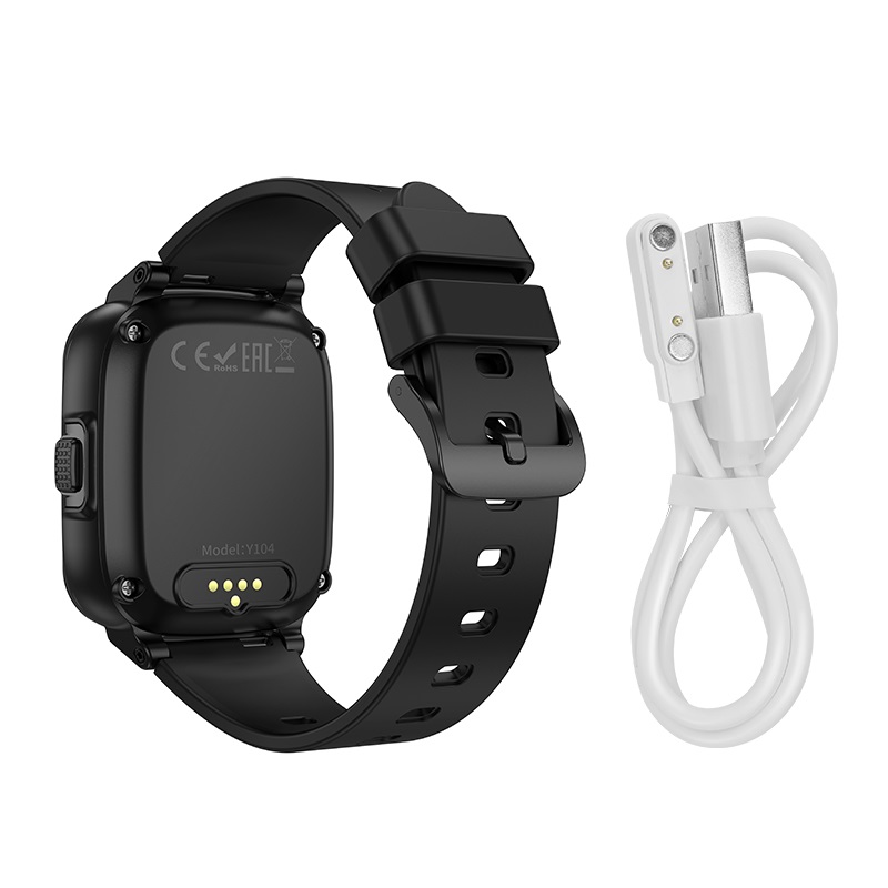 Дитячий смарт-годинник Hoco Y104 42mm. SIM 4G. Wi-Fi. 700 mAh. IP65 Black — фото 4