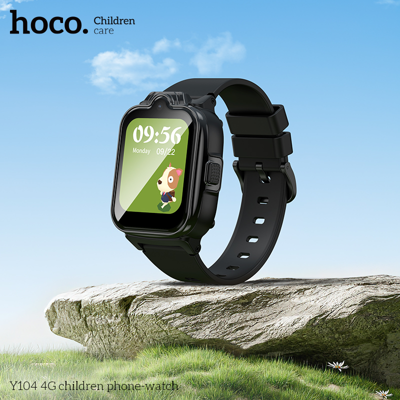 Дитячий смарт-годинник Hoco Y104 42mm. SIM 4G. Wi-Fi. 700 mAh. IP65 Black — фото 5