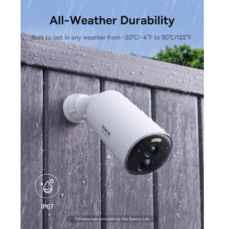 Додаткова IP-камера відеоспостереження Baseus Security B1 Outdoor Camera 2K White — фото 8