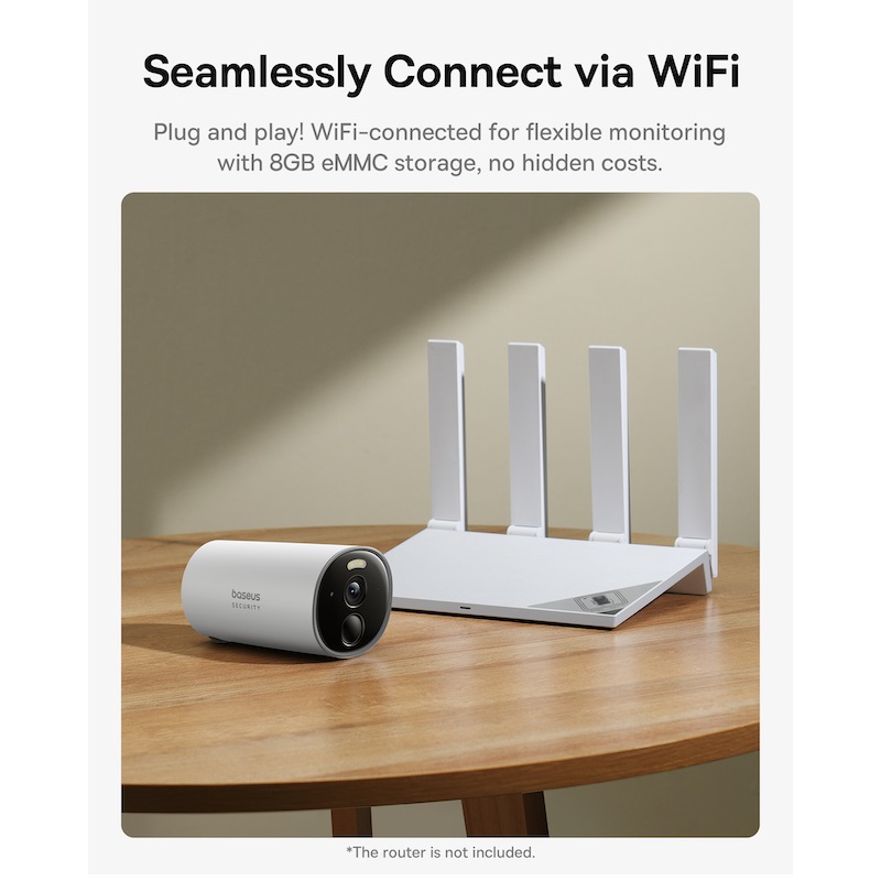 Додаткова IP-камера відеоспостереження Baseus Security B1 Outdoor Camera 2K White — фото 9