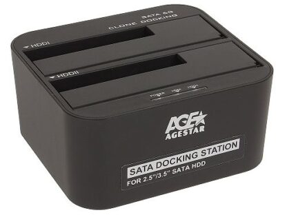 Док-станція, USB 3.0, 2 слоти, чорний Agestar 3UBT6-6G