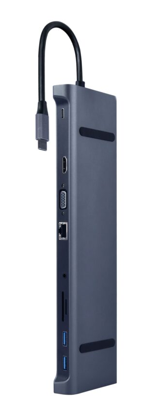 Док станція USB-C 10-в-1 (USB-хаб + Hdmi/VGA/PD/картридер/LAN/3.5-мм
