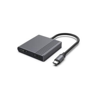 Док станція USB-C 2-в-1 (Hdmi/DP), сірий Cablexpert A-CM-Hdmifdpf-01
