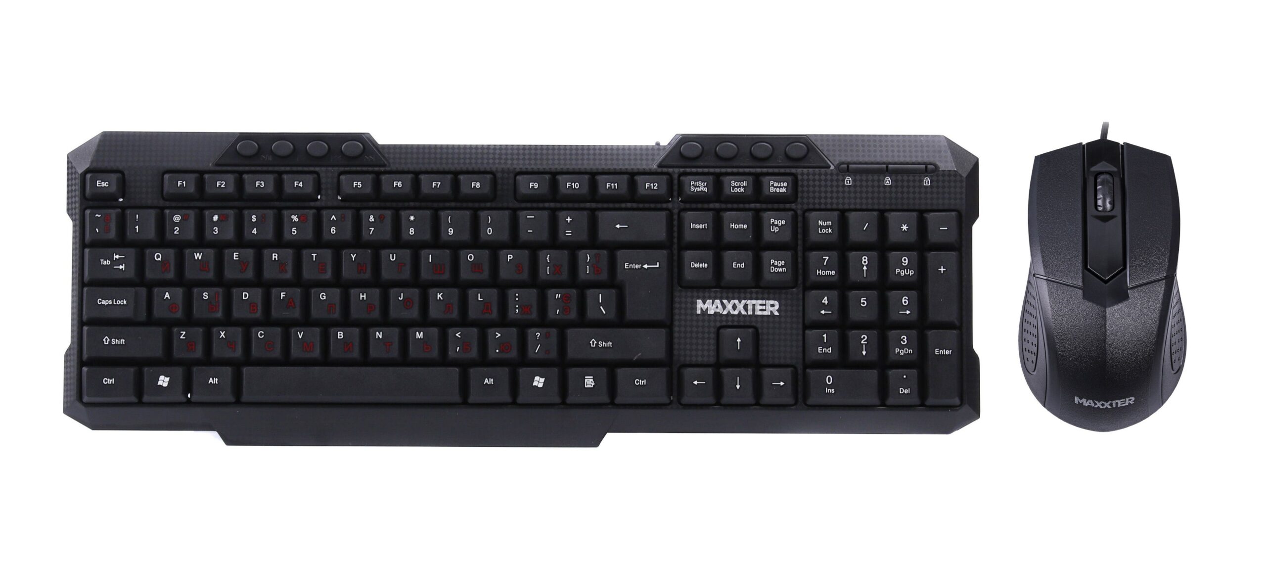 Дротовий комплект (клавіатура + миша), мультимедійні клавіші Maxxter