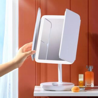 Дзеркало для макіяжу Xiaomi JordanLED table folding cosmetic mirror Pink — фото 4
