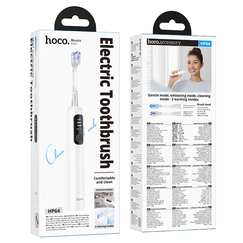 Електрична зубна щітка HOCO HP64 Acoustic wave electric toothbrush White — фото 3